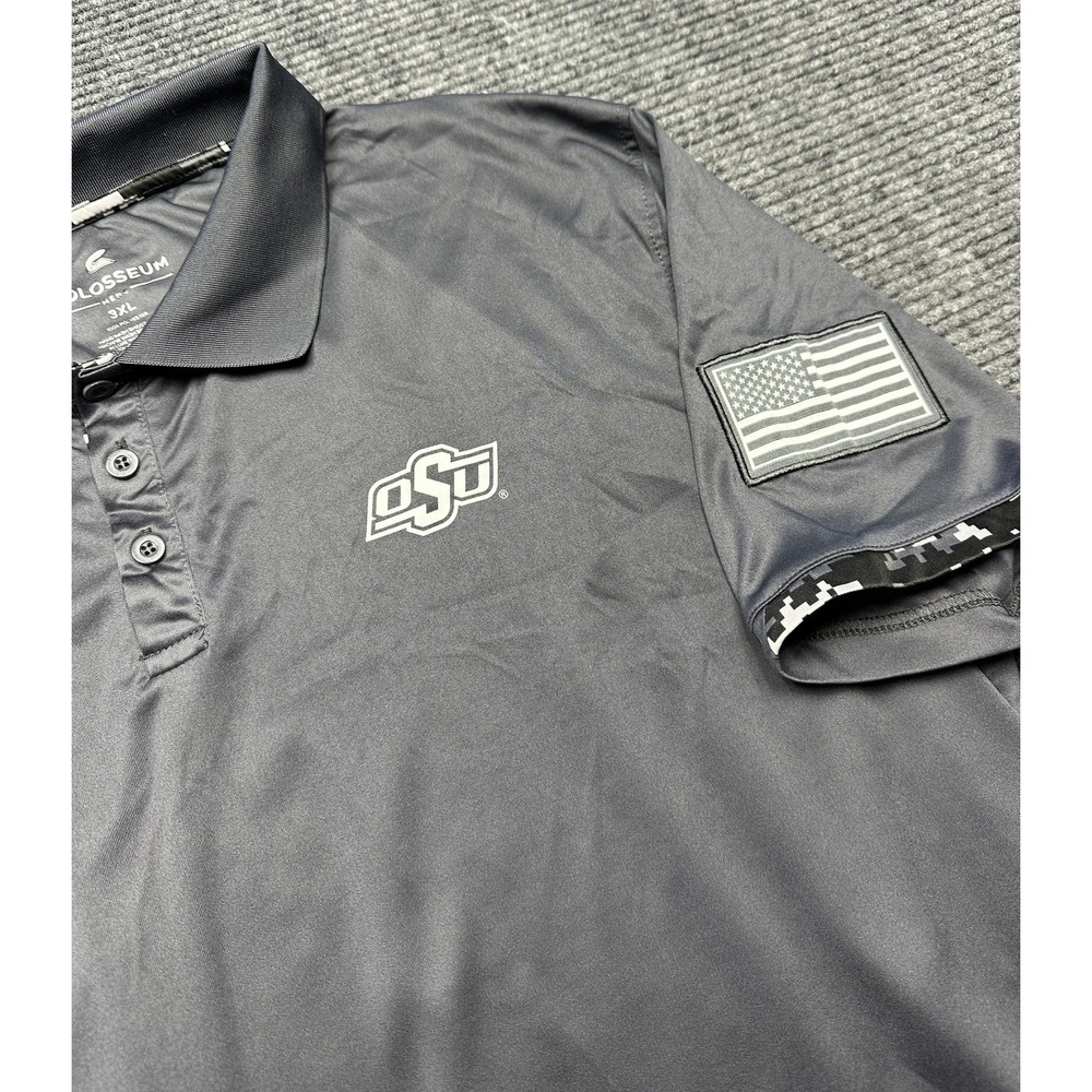 Oklahoma‎ State Cowboys Shirt Mens 3XL Gray NCAA Football Colosseum Polo OHT